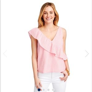Vineyard Vines Seersucker Ruffle Top